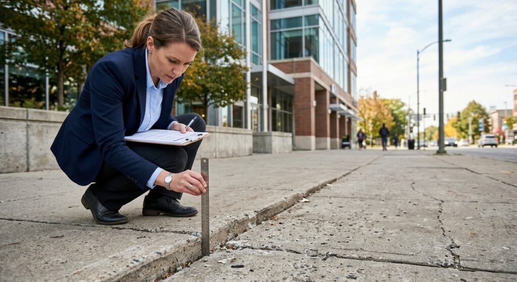 Documenting Sidewalk Trip Hazards for Liability Defense
